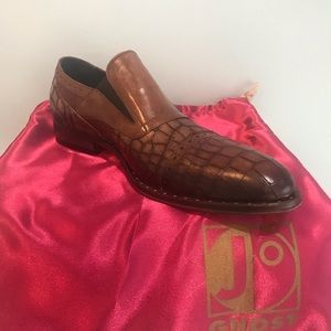 Jo Ghost of Italy leather Slip - on men shoes with genuine leather soles.
